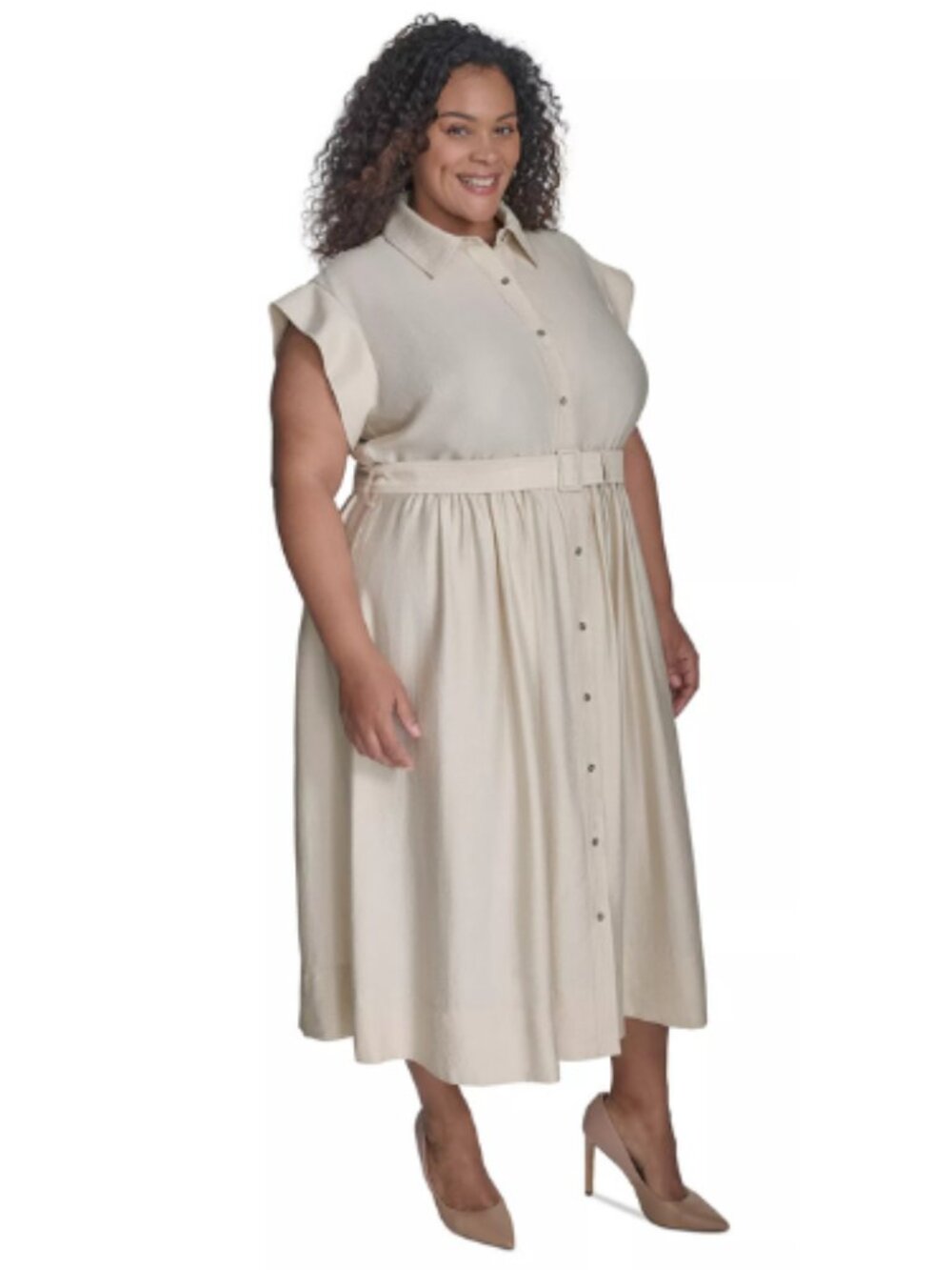 Donna Karen New York DKNY Khaki Cream Dress Cocktail Formal Event Size 16